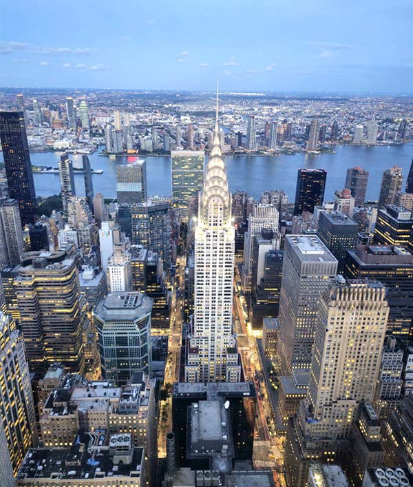 Vista aérea de los rascacielos de Midtown Manhattan