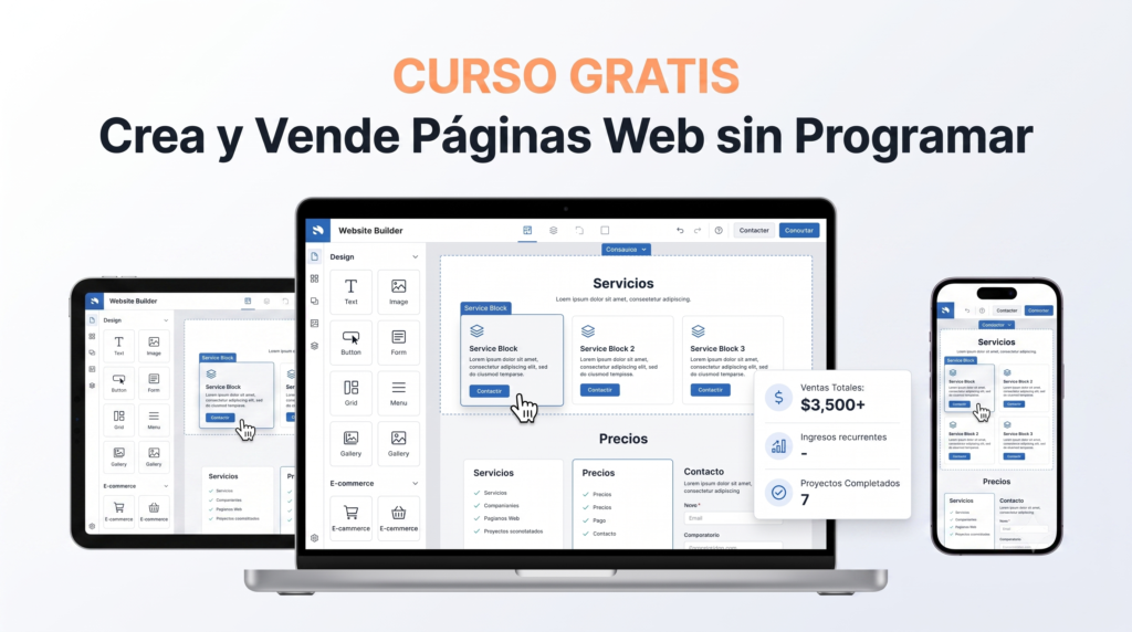 curso gratis - crea y vende sitios web sin programar